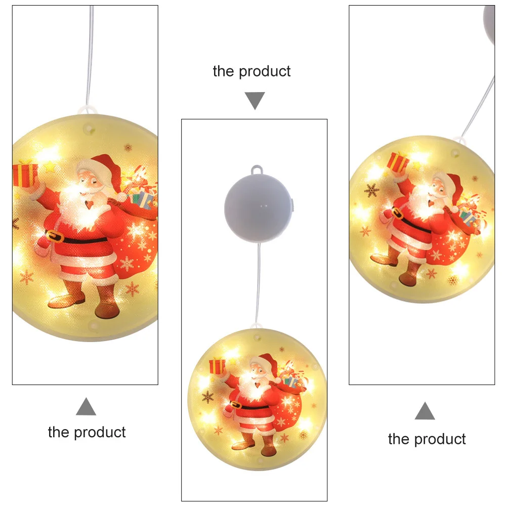 

Suction Cup Lamp Christmas Santa Light Paste Hanging Ring Dual Purpose Warm Color Energy Saving Flashing Lights Xmas Decorative