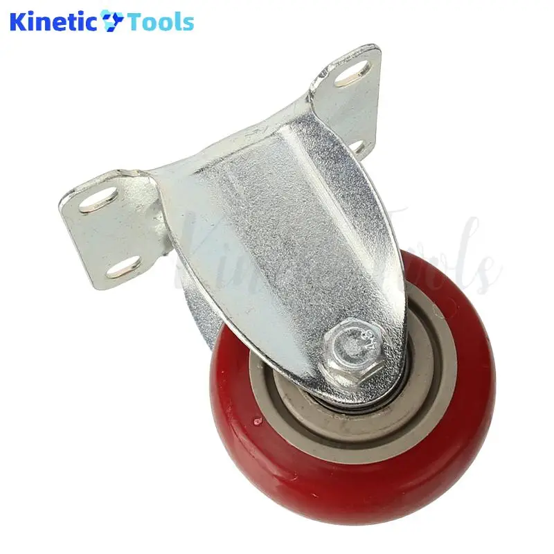 عجلة عالمية مجهزة بالفرامل بقضيب ربط M12 مقاس 3 بوصات (أحمر عناب) - عجلة شاحنة PVC كتم الصوت مقاومة للاهتراء ومحمل مزدوج #2