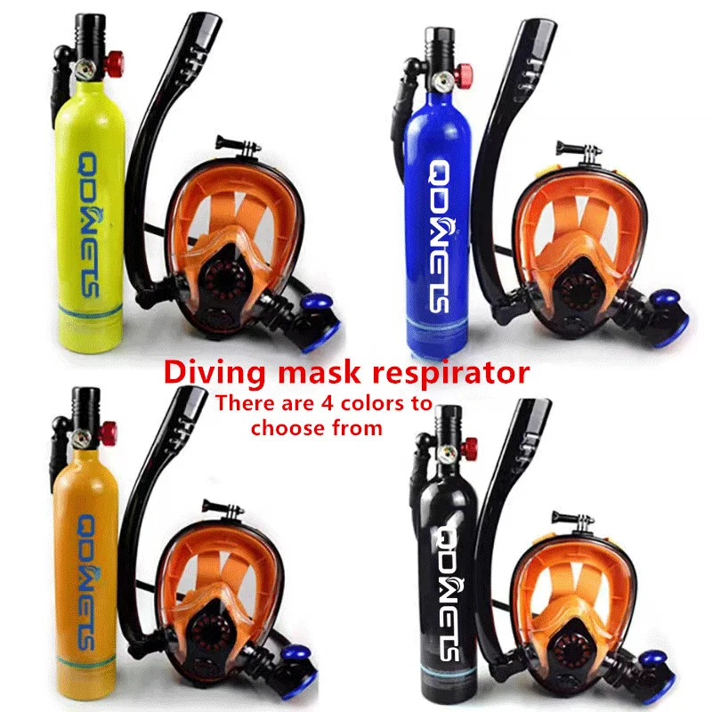 1L Oxygen Tank,Scuba Diving Tank Set, Scuba Diving Tank Mini Diving Cylinder with Snorkel Mask Simple Breathing Diving Eq