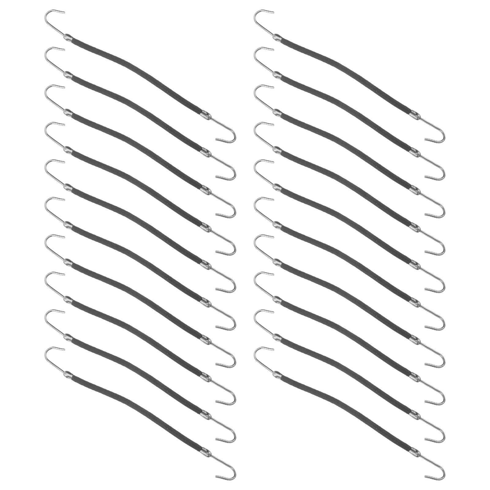 

20Pcs Bungee Ponytail Hooks Hair Holder for Thick Hair Smooth Natural Ponytail Braids Styling Accessories Black