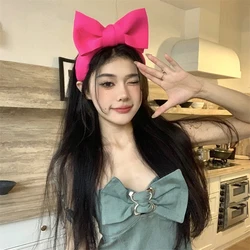 Y2k Bow Headbands For Women High-end Hairbands Korea Hair Accessories Hair Bows Flower Ribbon Head Wrap Hair Band