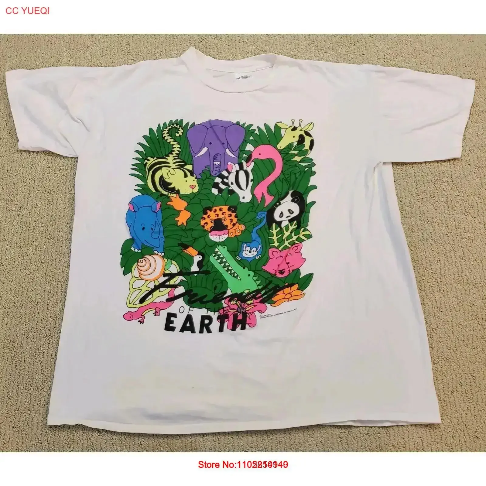 Vtg amigos de la tierra Animal naturaleza selva selva camiseta CHECK MEASUREMENTS vintage lavado gráfico streetwear cómodo