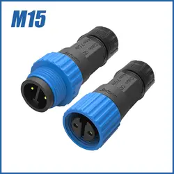 Male Female Connector 2 3 4 5 Pin 10A M15 Waterproof IP68 Assembly Welding Wire Plug Outdoor Power Connector f Light Plant Lamp