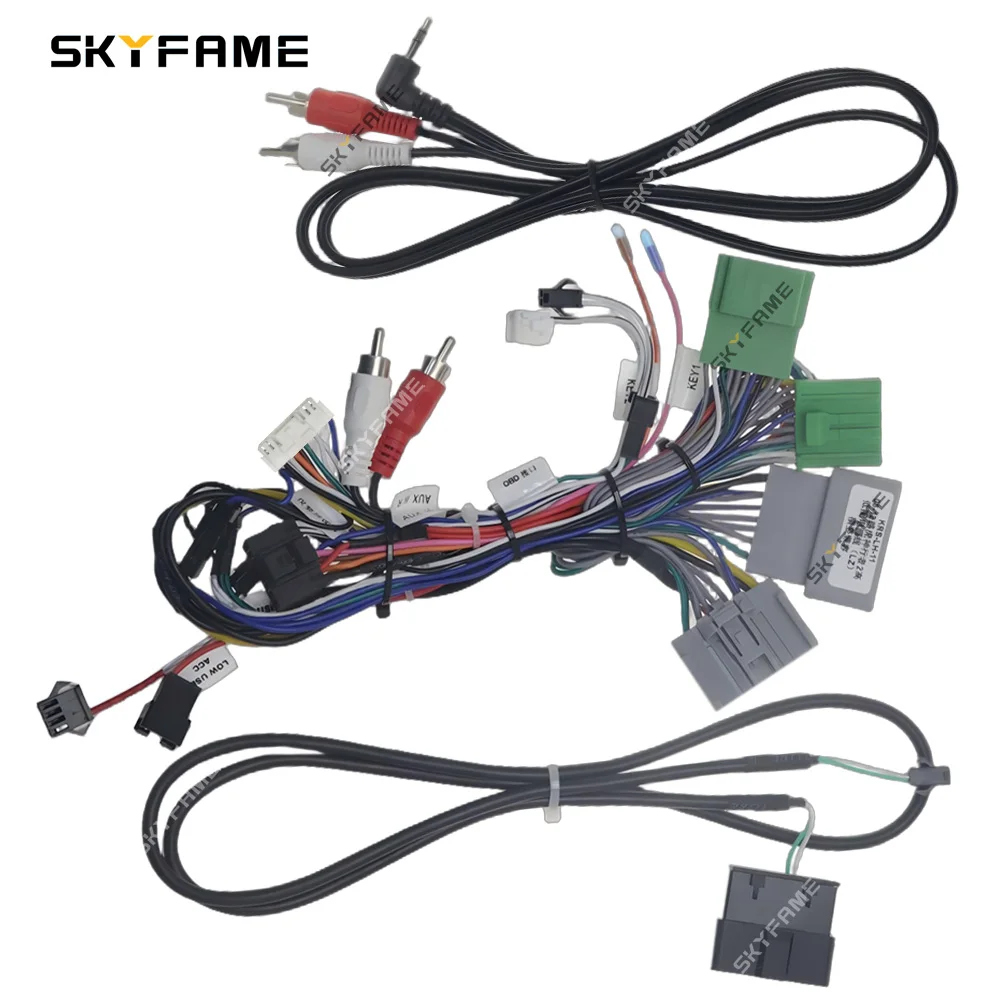 SKYFAME 16Pin سلك السيارة تسخير Canbus صندوق أندرويد راديو ستيريو كابل الطاقة فك لاند روفر فريلاندر 2 LR2