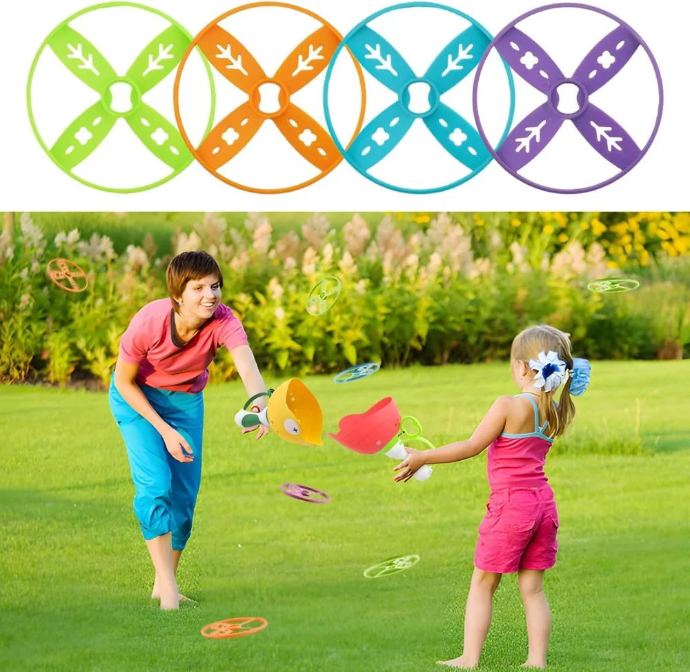 24 Pack Flying Discs Supplement Set - Compatible with Most Handheld & Foot-Powered Toys, 4 Vibrant Colors view 2