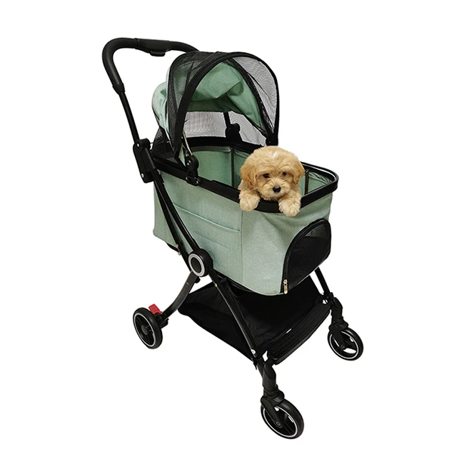 Stainless Steel Frame dobrável Pet Trolley, carrinho de gato e cachorro, portátil, ao ar livre, viagens, pequenos animais, cães