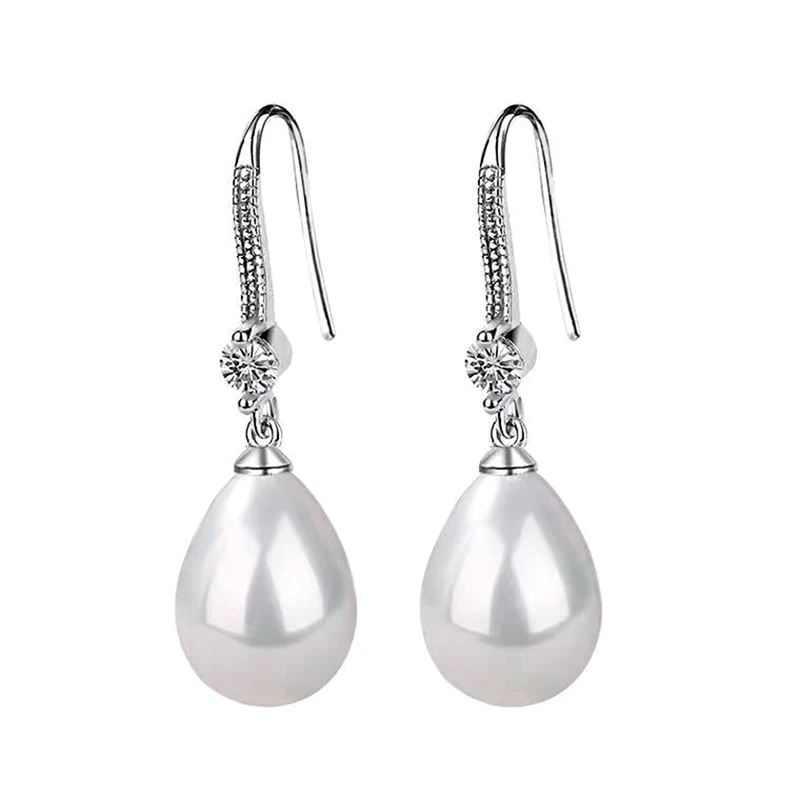 Fashion Drop Dangle Oval Pearl Earrings Bridal Earrings Earrings Wedding Engagement Valentine's Day Jewelry