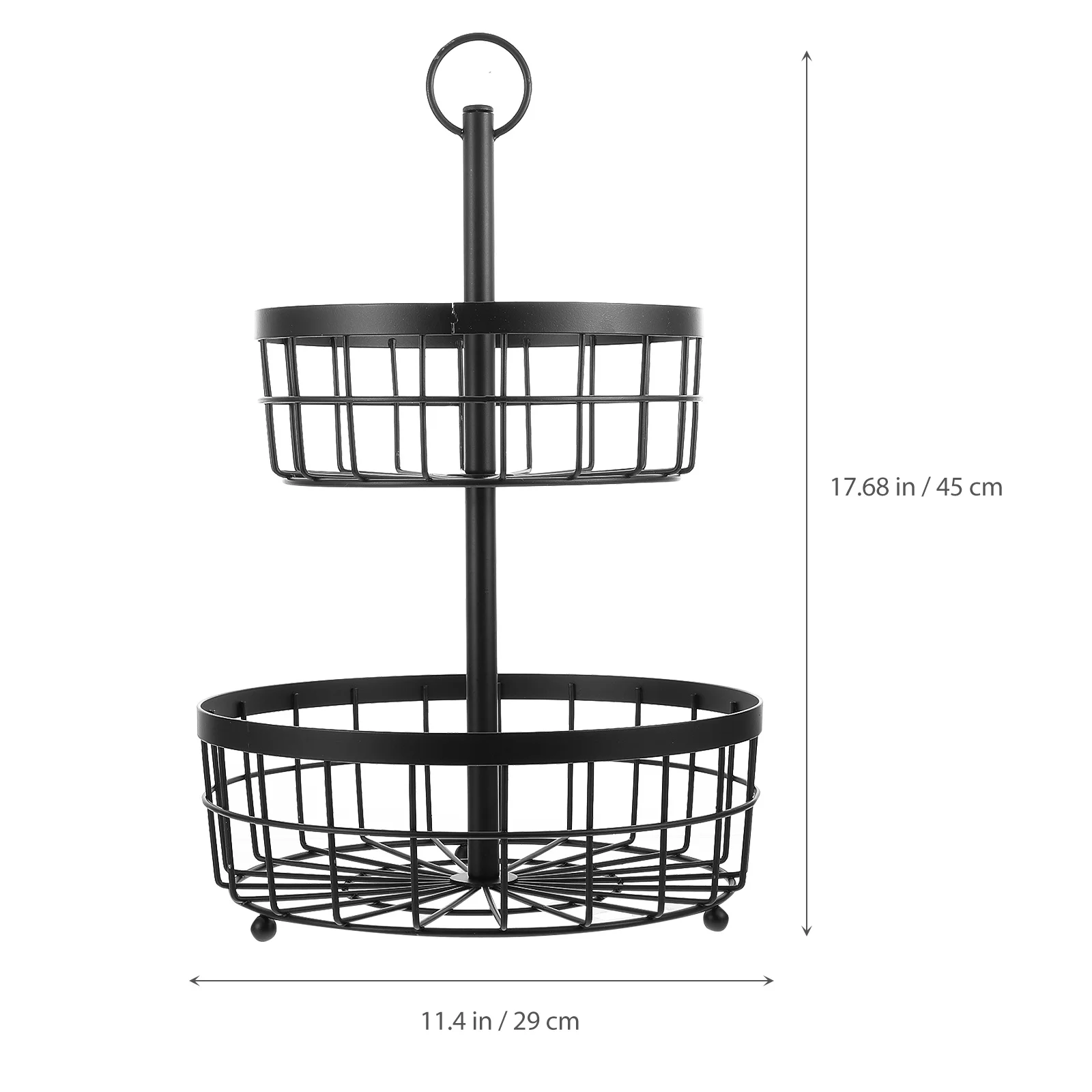 

2-Tier Iron Wire Fruit Basket Kitchen Storage Rack Metal Snack Organizer Vegetable Holder For Home Countertop 2-Layer