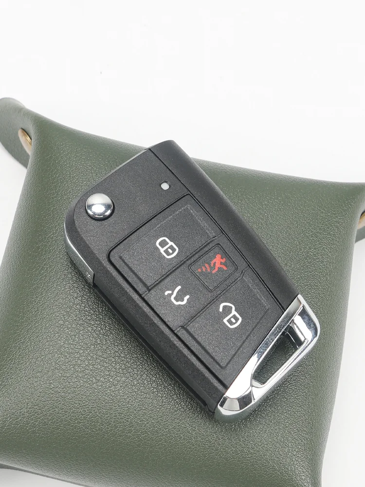 KC 4-przyciskowy pilot zdalnego sterowania MQB48 z chipem 315MHz, kluczyk samochodowy typu flip z ostrzem HU66/HU162t i przyciskiem paniki do VW Golf 7, Tiguan, Jetta 5G0959752BE — 2