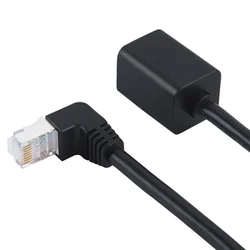 Cat6 Ethernet Extension Cable Rj45 Cat6 Ethernet Lan Network Cable 0.5m Male to Female RJ45 90 Degree Right Anlge for PC Laptop