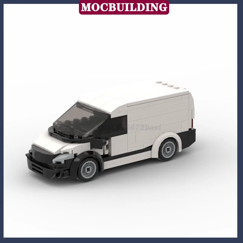 MOC City White Car Cargo Transport Truck Model Building Block Assembly Children's Collection Series Toy Gifts