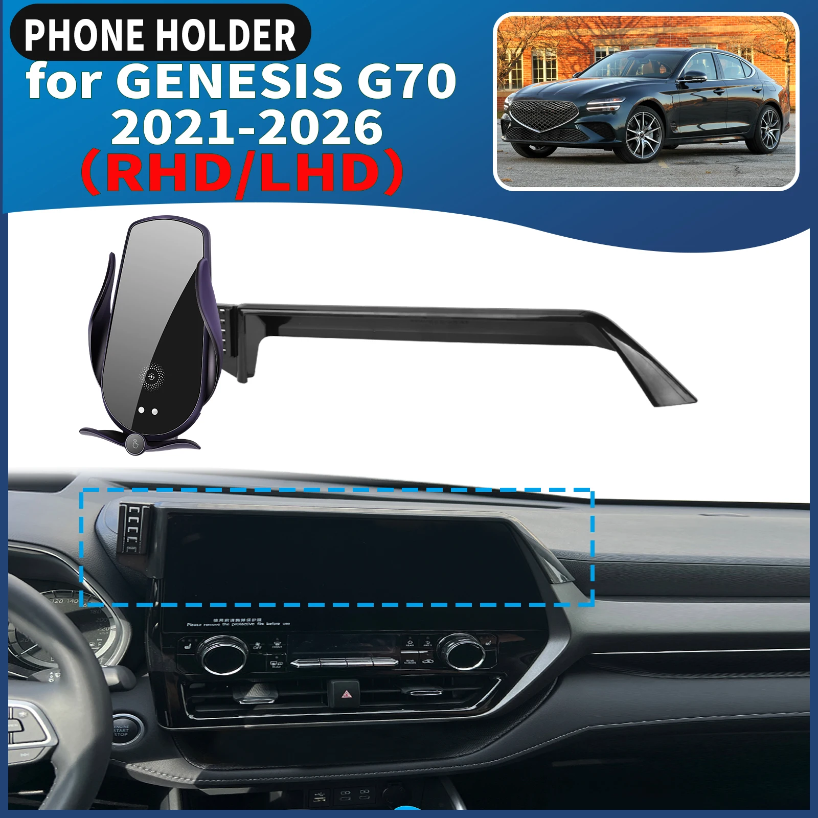 

for GENESIS G70 2021- 2026 RHD LHD Car Phone Holder Mount Vehicle-Specific GPS Navigation Easy Installation accessoires