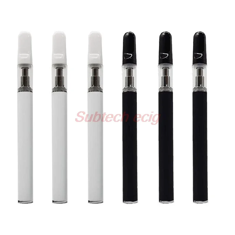 10pcs Ceramic CC-ELL TH205 Vape 510 Cartridge 0.5ml 1.0ml Rechargeable Thick Oil Vaporizer with Bottom Micro USB Charging Port