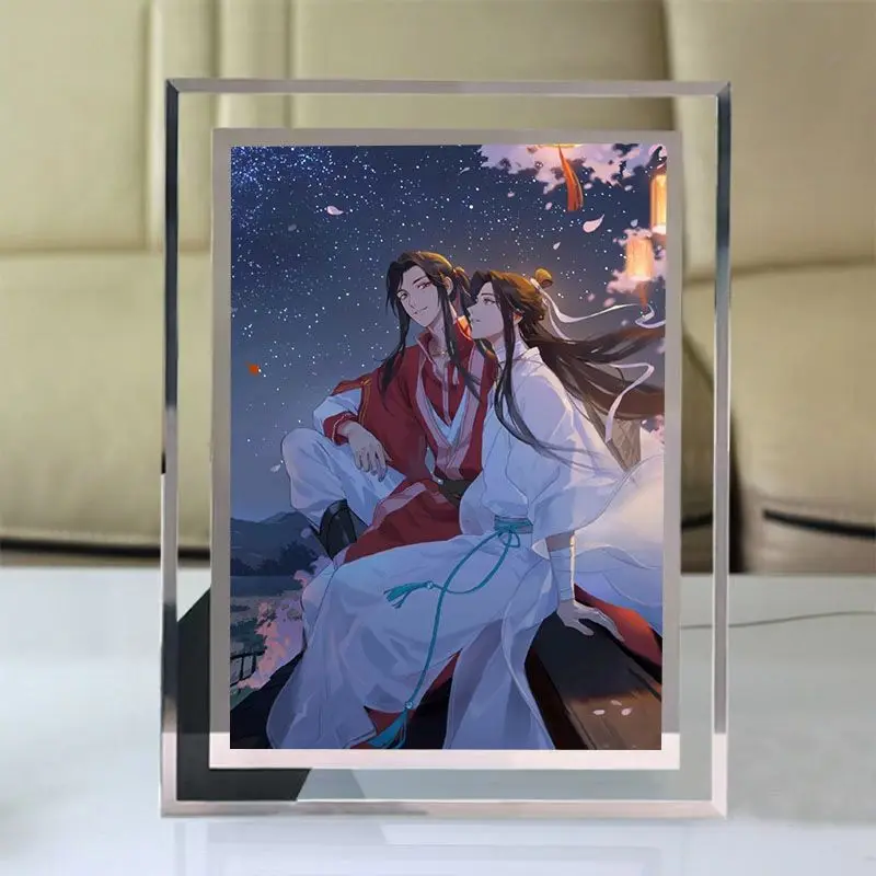 Tian Guan Ci Fu TGCF Xie Lian Hua Cheng Heaven Official Blessing Figure Crystal Picture Photo Frame for Desktop Decorations