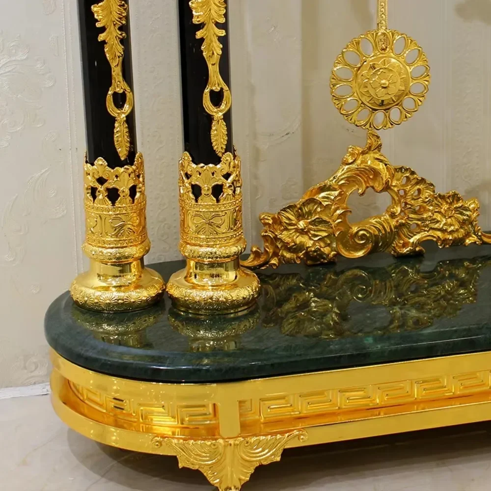 Hot SalesCrystal Desk Clock Golden Home Decor Custom Copper Table Clock