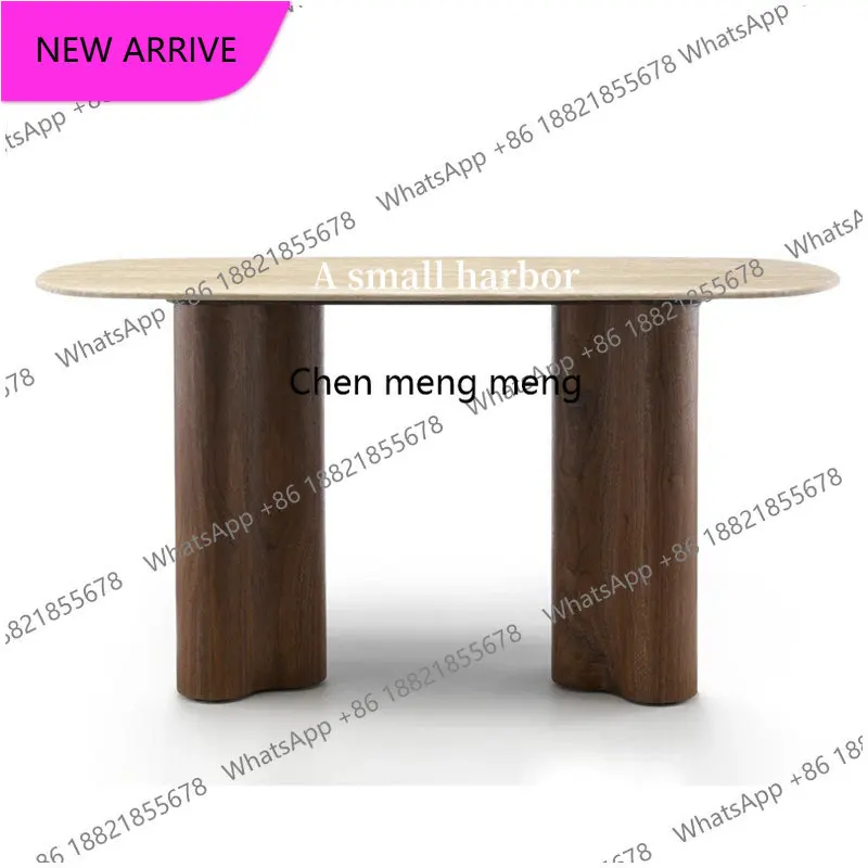M183 Medieval solid wood ensuite table designer retro living room home wall view table