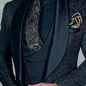 الرجال الجاكار الدعاوى الزفاف لكمة العريس ضئيلة سترة سترة السراويل حفلة موسيقية زي حزب شال طية صدر السترة 3 قطع أفضل 11 بدلة مبيعا - رقم 8