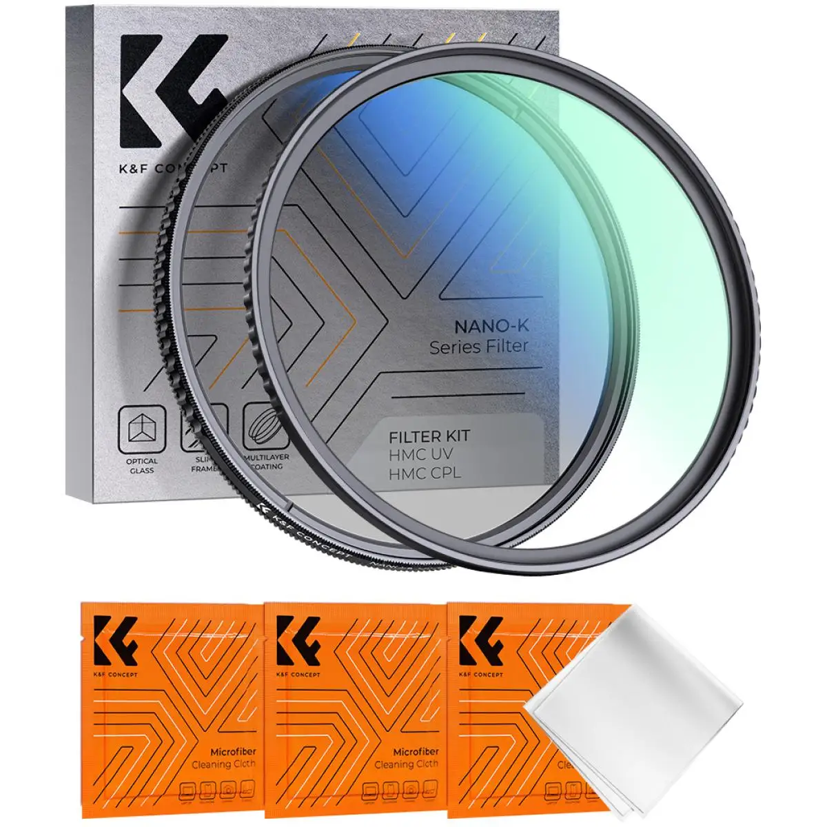 

K&F Concept 58mm 67mm 72mm 82mm 2 in 1 Filter Kit MCUV+CPL Camera Lens Filters Ultra-thin Anti-scratch with 18 Layer Coatings