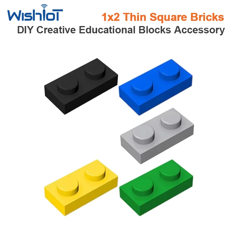 3023 Technical Parts Thin Plate Brick 1x2 Dots Modification Mechanical Connector Block Assembly Extension Piece Replacement