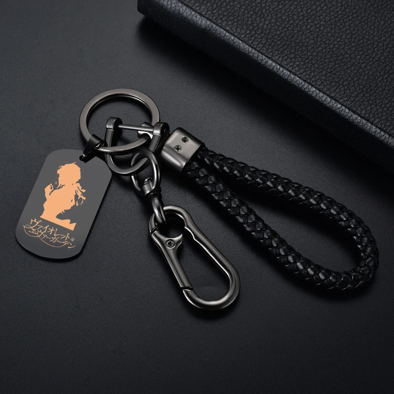 Violet Evergarden Keychain Dog Tag Metal Necklace Fashion Engraving Identity Card Souvenir Cosplay Props Fans Gift