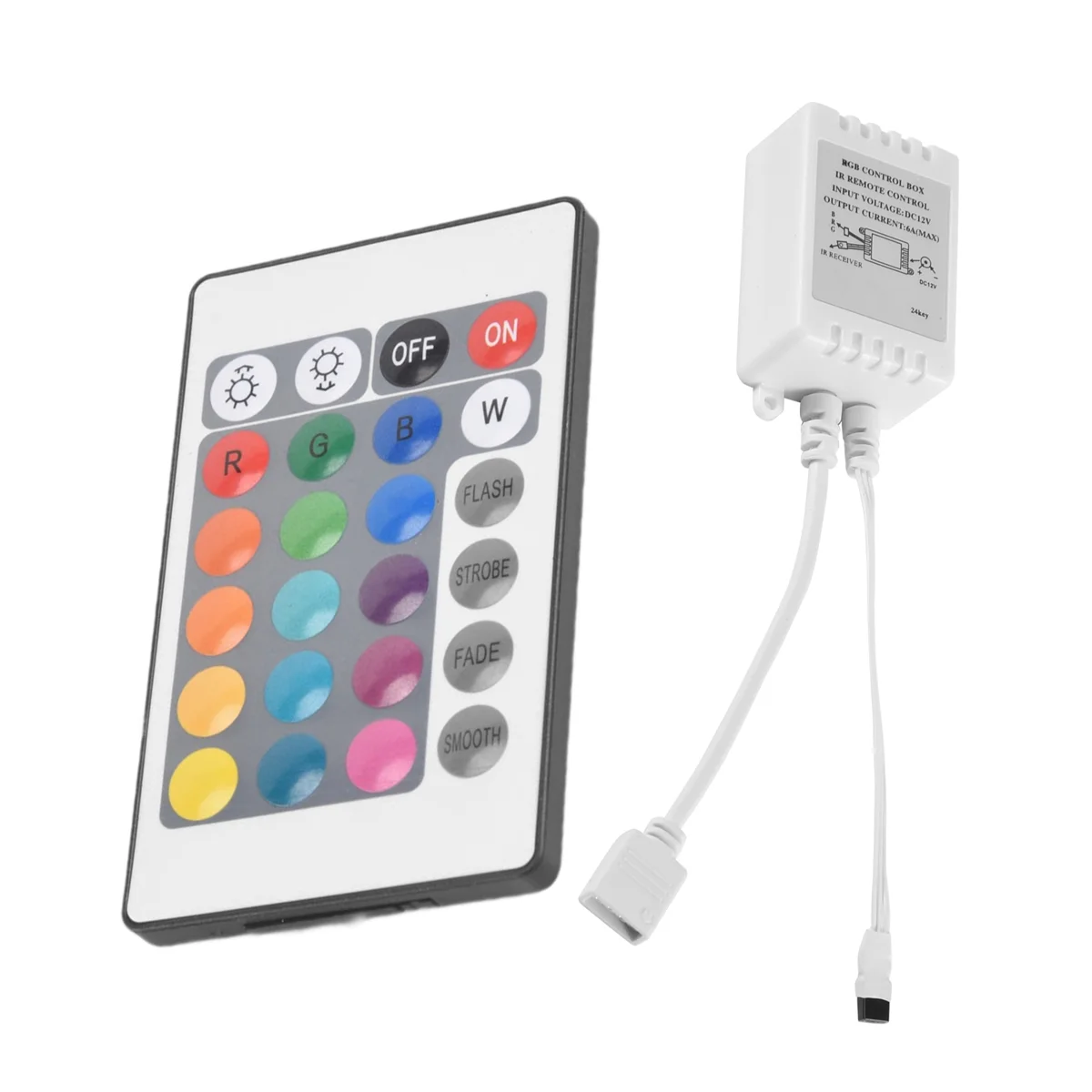 Control remoto de 24 teclas + controlador LED DC12V Caja de control RGB_BSH