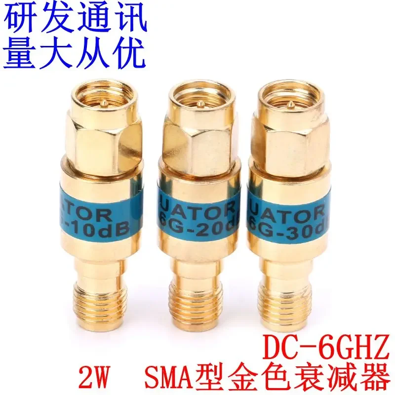 Gold 2W DC 0-6GHz SMA-JK Converter Attenuator 1-30DB