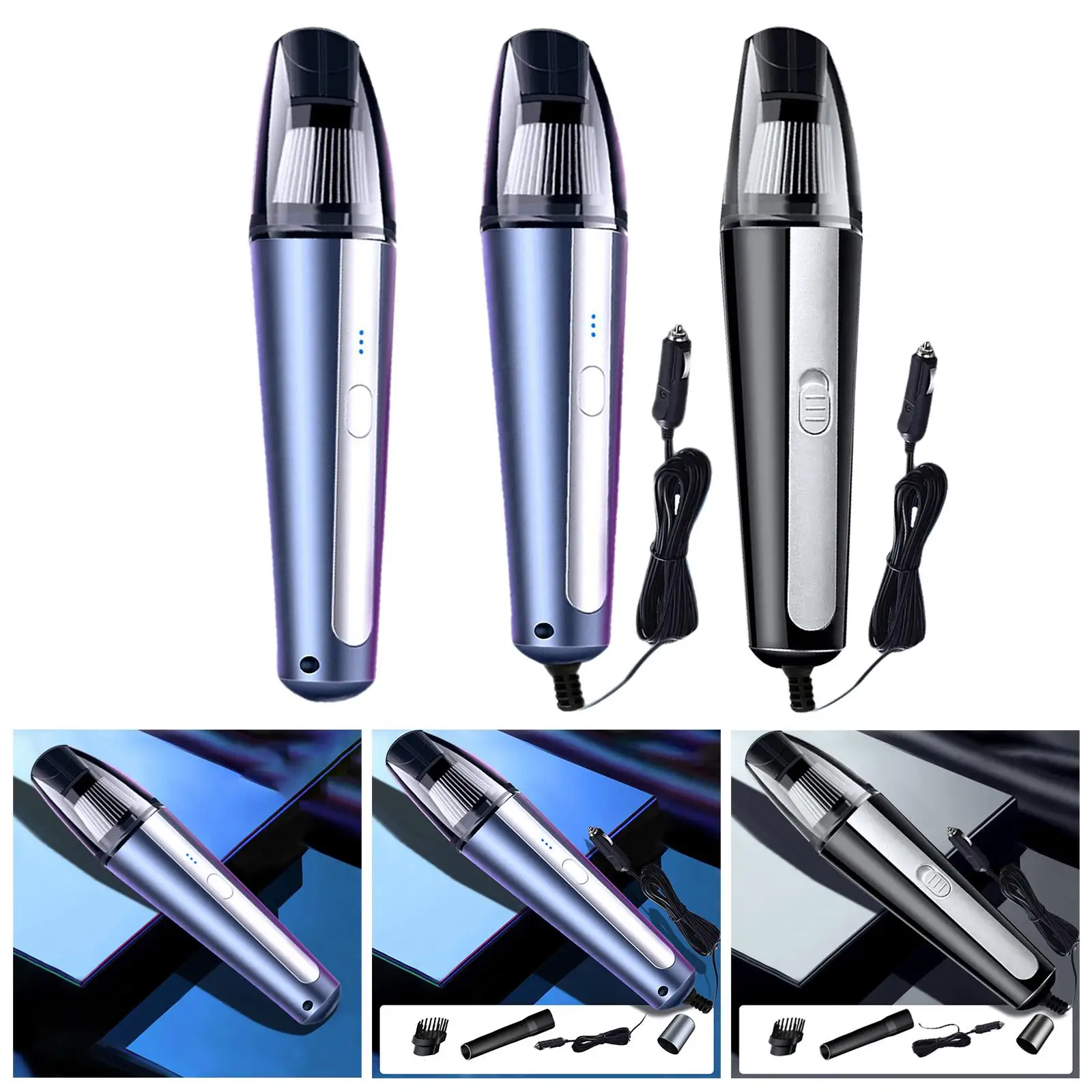 Handheld Cars Vacuum Cleaner Dry and Wet Use 6000PA Strong Suction Powerful Cyclone Suction for Accessories, Vehicle Parts