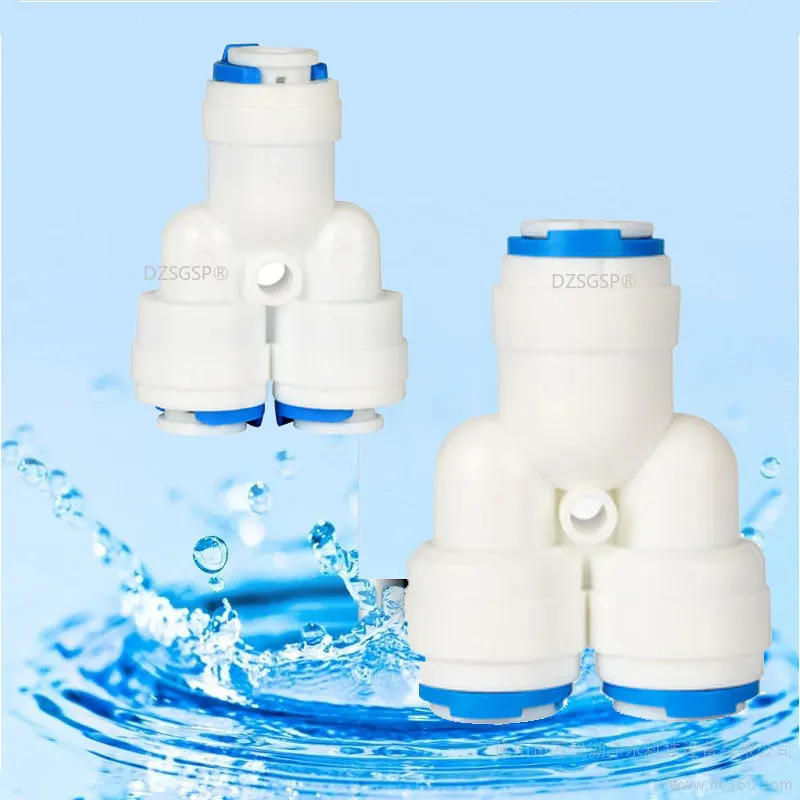 

Reverse Osmosis System Y Fitting Quick Coupling Equal 3 Way 1/4" 3/8" OD RO Water Hose Tube Plastic Coupling Connector