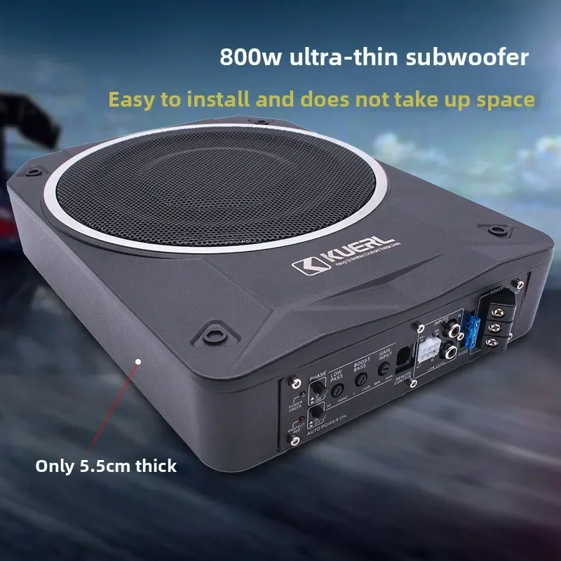Stable Car Audio Modified 55mm Thick Aluminum Alloy Small Steel Cannon 12V Active Ultra-thin Car Subwoofer