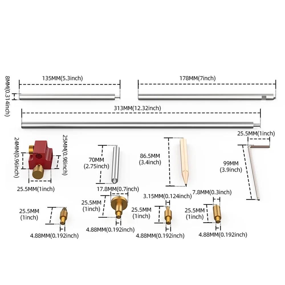 3 In 1 barra modulare Gauge Bar bloccaggio posizionamento bussola strumento lavorazione del legno Scribe Circle Drawing righello di ENJOYWOOD