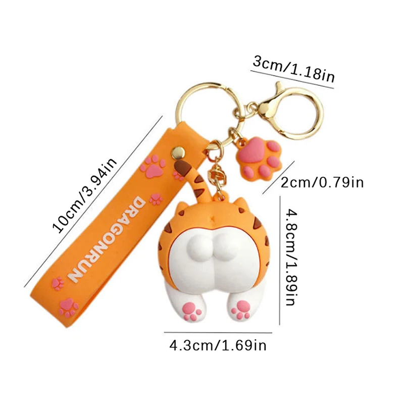 Cartoon Cat Relaxing Toy Keychain, Anti-Ansiedade, Anti-Ansiedade, Alívio do Estresse, Pêssego, Bunda, Brinquedos de Mão, Chaveiro, Crianças, Adultos, Presentes