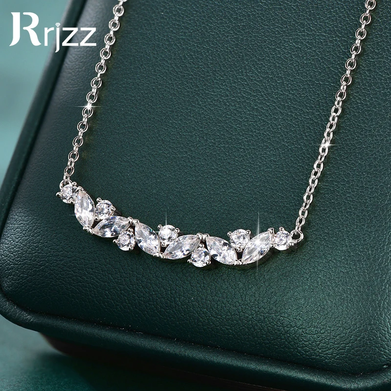 

Rrjzz Marquise Cut Cubic Zirconia Diamond Pendant Necklace for Women 14K Gold Plated Adjustable CZ Diamond Necklace Jewelry Gift