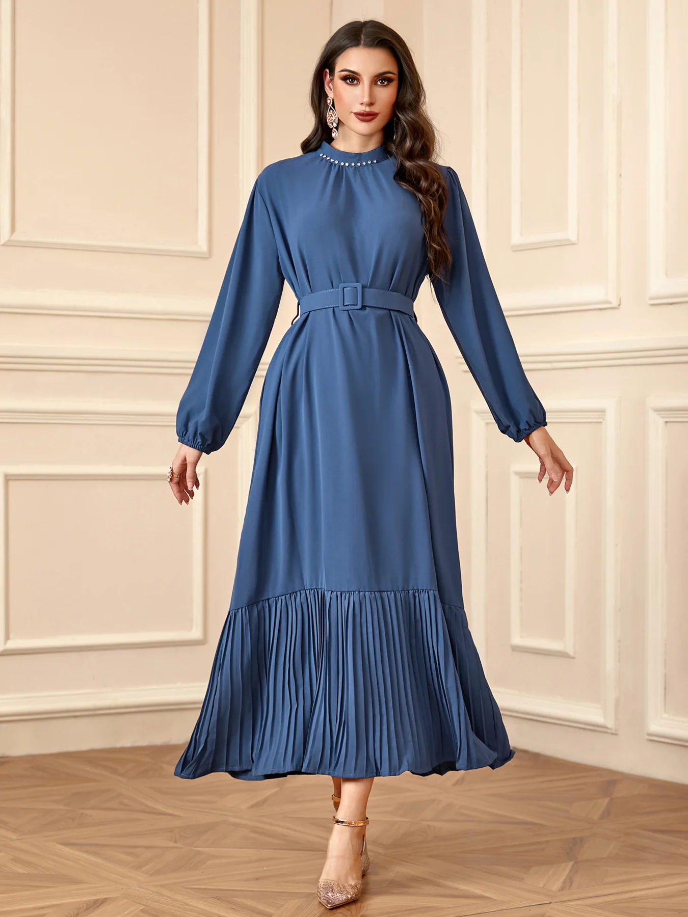 Robe longue Abaya femmes musulmanes robes modestes caftan Jalabiya ceintures maroc dubaï arabe Abayas Islam robes Robe Ramadan 2025