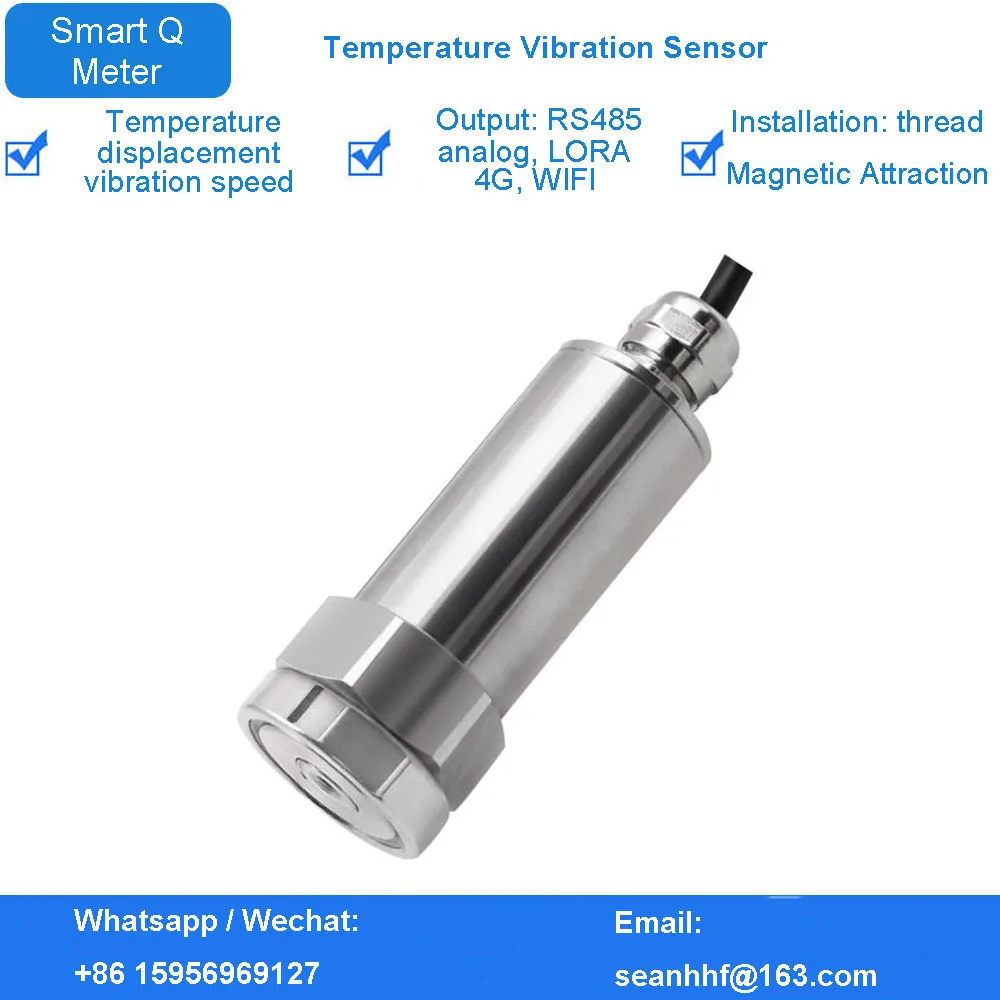 Integrated temperature vibration sensor three-axis transmitter acceleration amplitude displacement motor fan pump