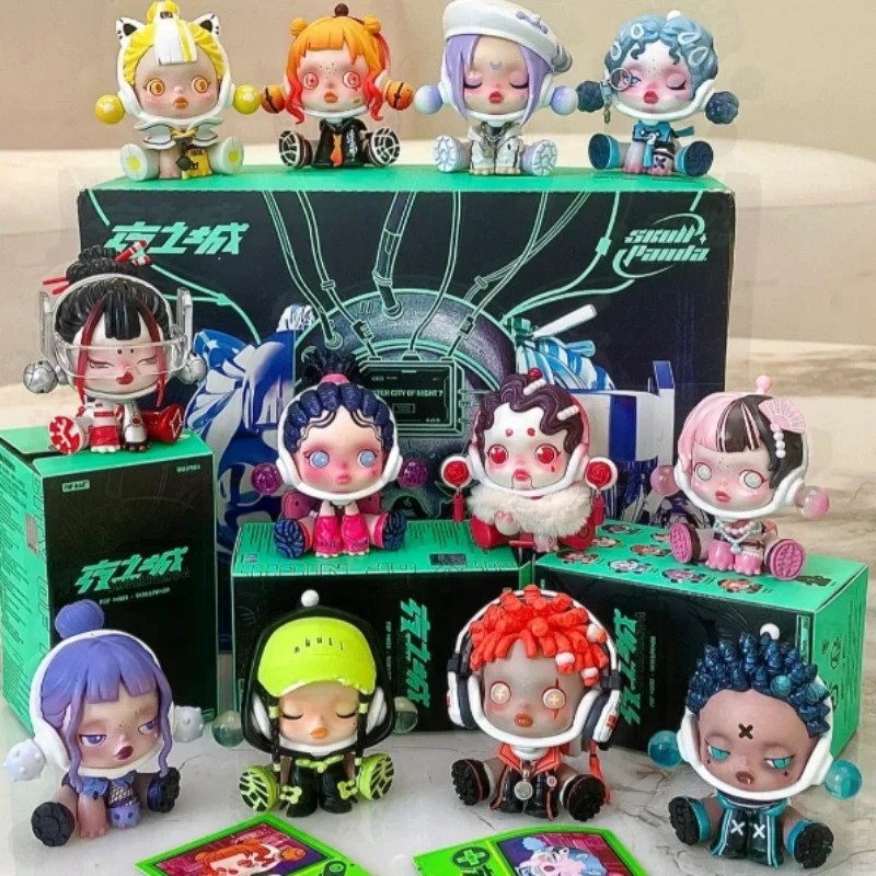 

POPMART SKULLPANDA City Of Night Series слепая коробка Guess Bay креативный декор кавайная кукла загадочная коробка милый модный сюрприз детский подарок