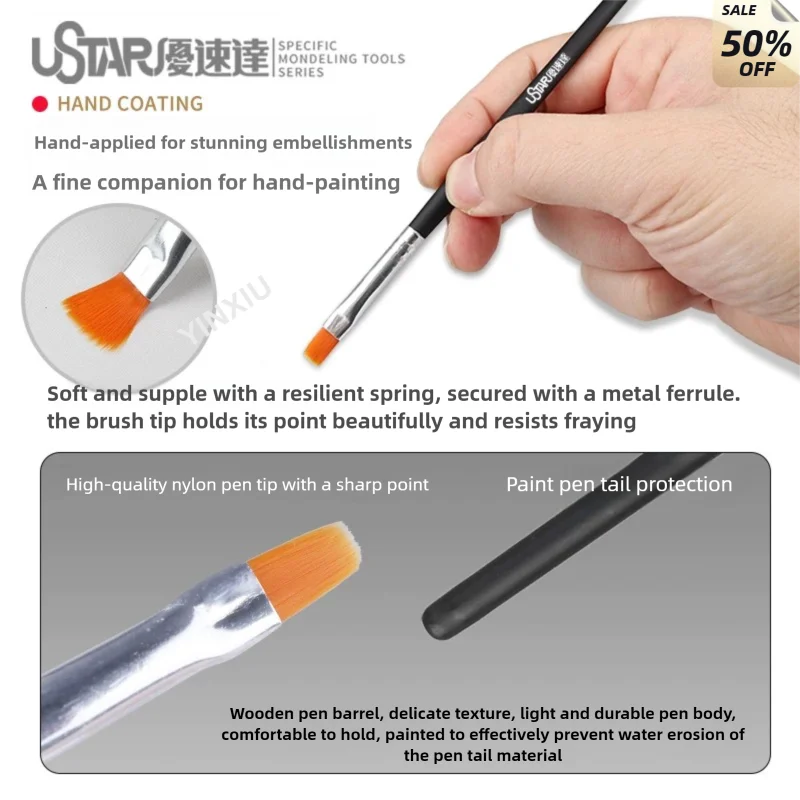 USTSR 페이스 브러쉬 핸드 페인팅 브러쉬 및 컬러 팔레트 세트 건담 모델 제작 모델링 취미 DIY 도구
