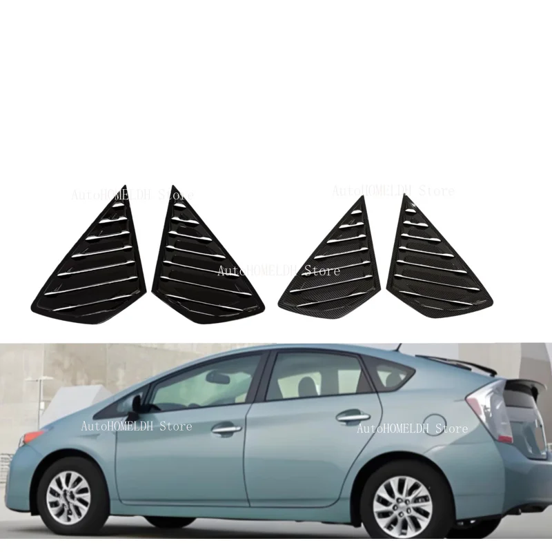 

Gloss Black Car Side Window Louver For Toyota Prius XW30 2009 2011 2012 2013 2014 2015 Car Rear Window Shutter Cover Spoiler