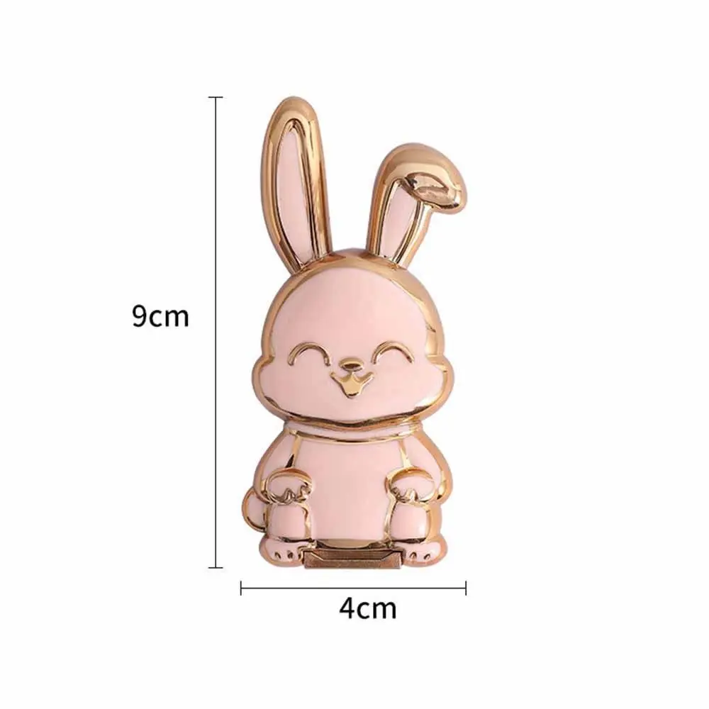 Portable ABS Bunny Finger Ring Holder Mobile Phone Holder Foldable Mobile Phone Mini Pull Rod Phone Finger Ring Holder
