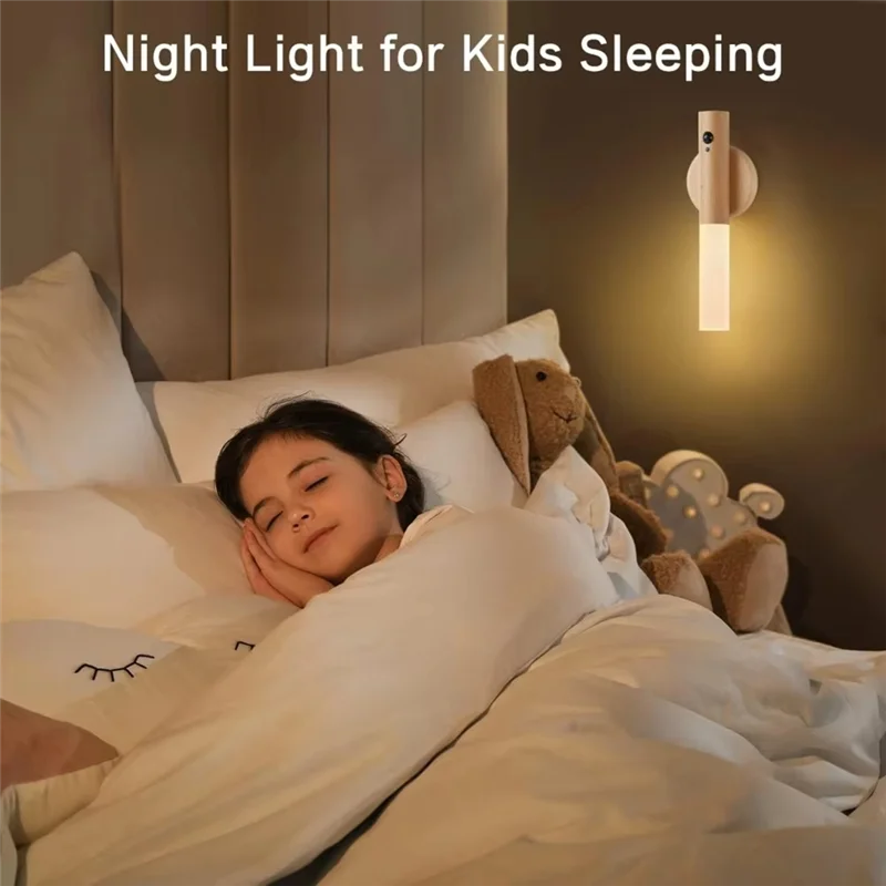 ABJI-Smart Motion Sensor Night Light Wireless Magnetic USB Rechargeable LED Wall Lights For Corridor Bedroom Bathroom Kitchen