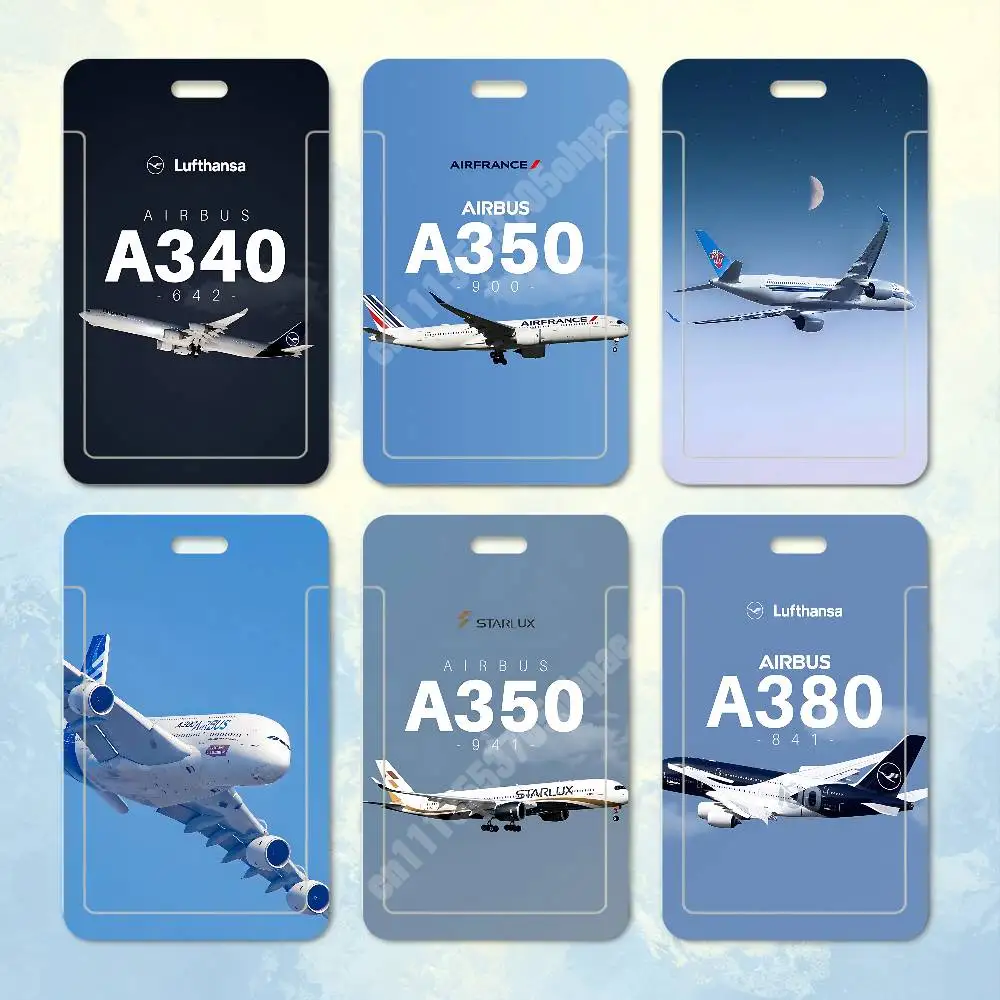 A-Airbus A340 A350 A380 Aircraft Plastic Card Holder Worker ID Card Clear Transparent Employee Visitor Pass