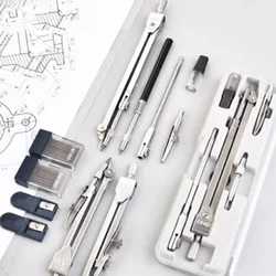 Stainless Steel Professional Drafting Drawing Compass Math Geometry 2/4/5/6 pcs/set Tools for Circles Students Stationery