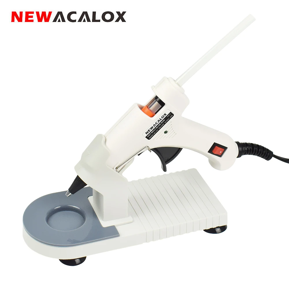 NEWACALOX 20W EU Plug Hot Melt Glue Gun with Free 1pc 7mm Glue Stick Industrial Mini Guns Thermo Electric Heat Temperature Tool