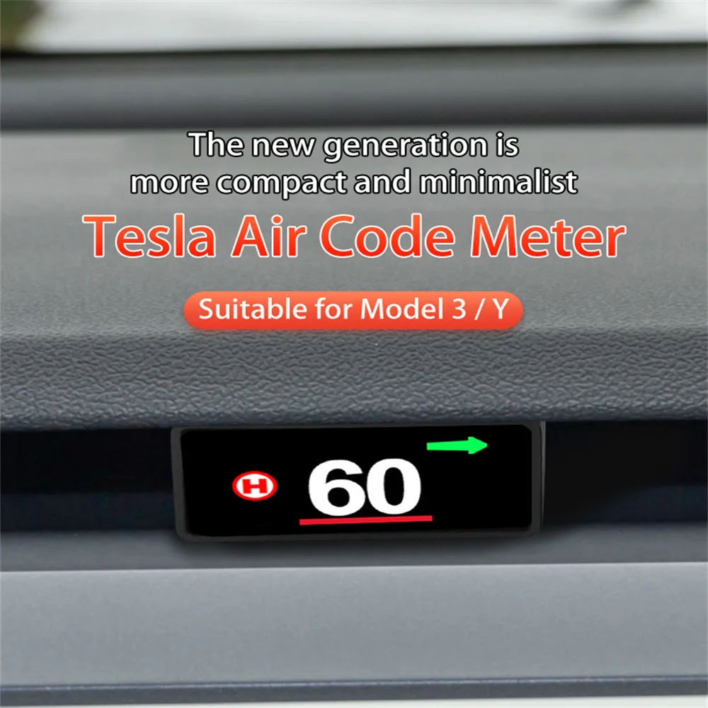 For Tesla Model 3/Y 2017-2023 HUD Embedded Speedometer Head Up Display Car Battery Percentage Temperature Mini Portable