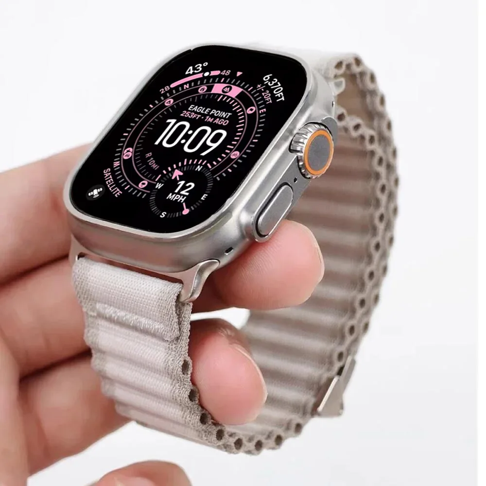 Nylonarmband für Apple Watch Ultra 4 3, 49 mm, 46 mm, 45 mm, 42 mm, Alpine-Armband, iWatch Series 12, 11, 10, 9, 8, 7, 44 mm, 40 mm, 41 mm.