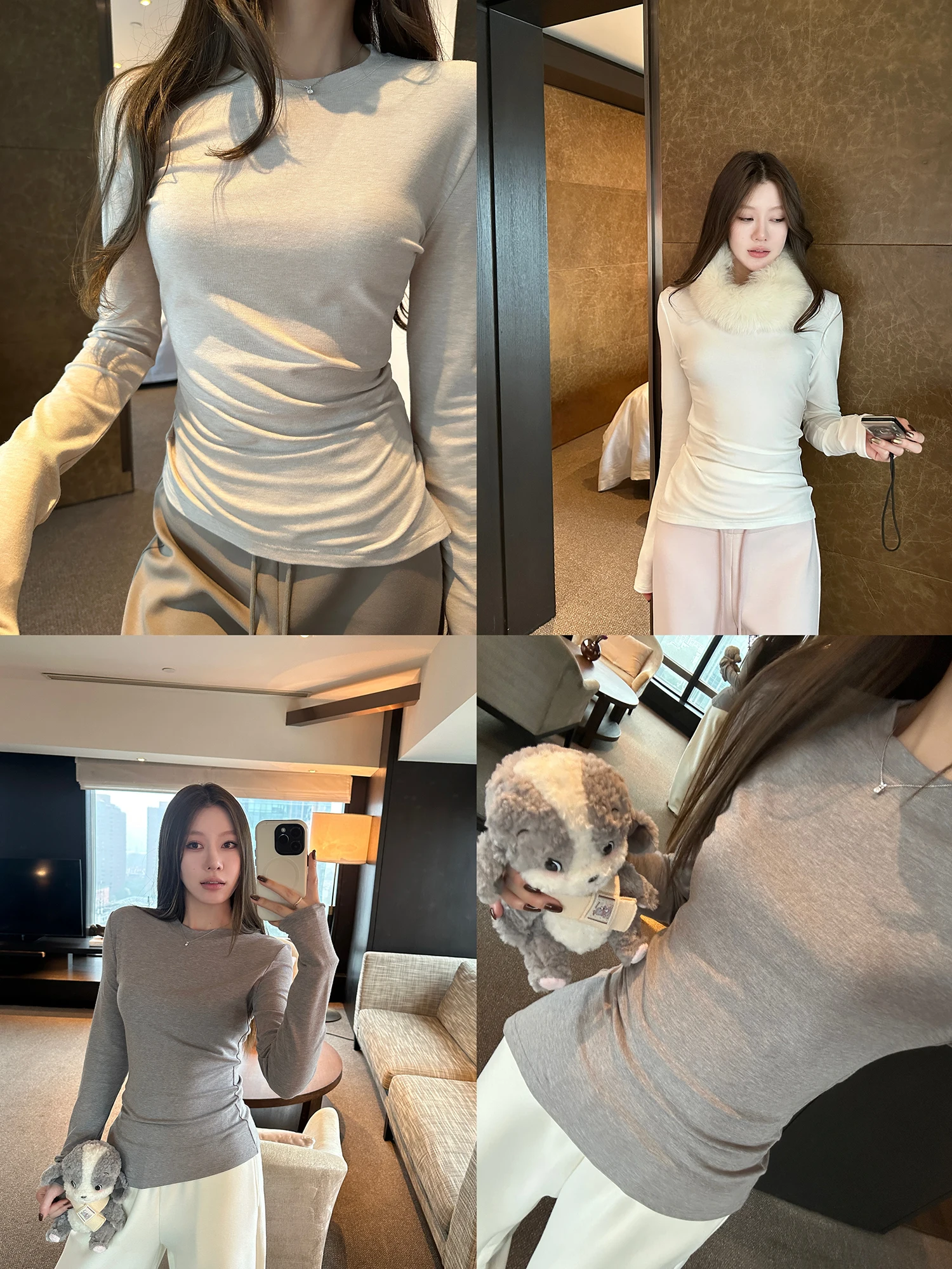 

Женская повседневная облегающая трикотажная футболка-лонгслив из нейлона и лиоцелла с круглым вырезом