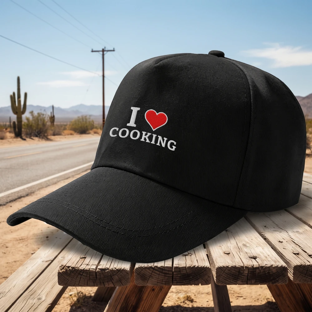 I Love Cooking Embroidered Dad Hat Chef Food Lover Baseball Cap Casual Adjustable Cooking Hobby Sports Chef Gift Baseball Caps