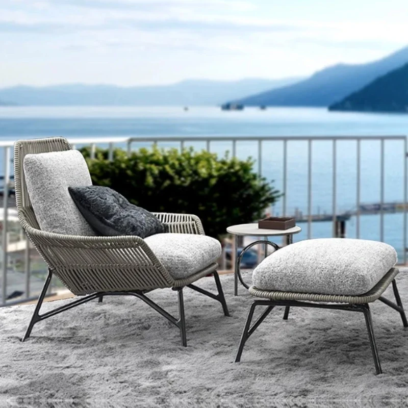 Adults Balcony Woven Outdoor Chair Playground Luxury Summer Backyard Garden Chair Pavilion Rope Cadeira Nordic Furniture