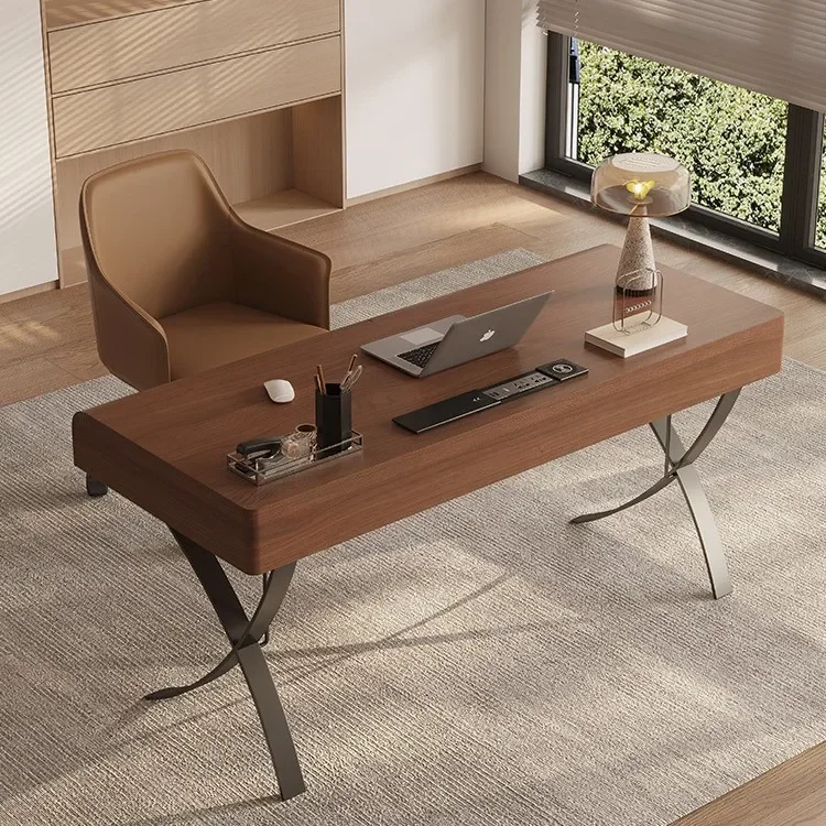 Italian minimalist solid wood table family modern minimalist desk luxury high-end computer desk