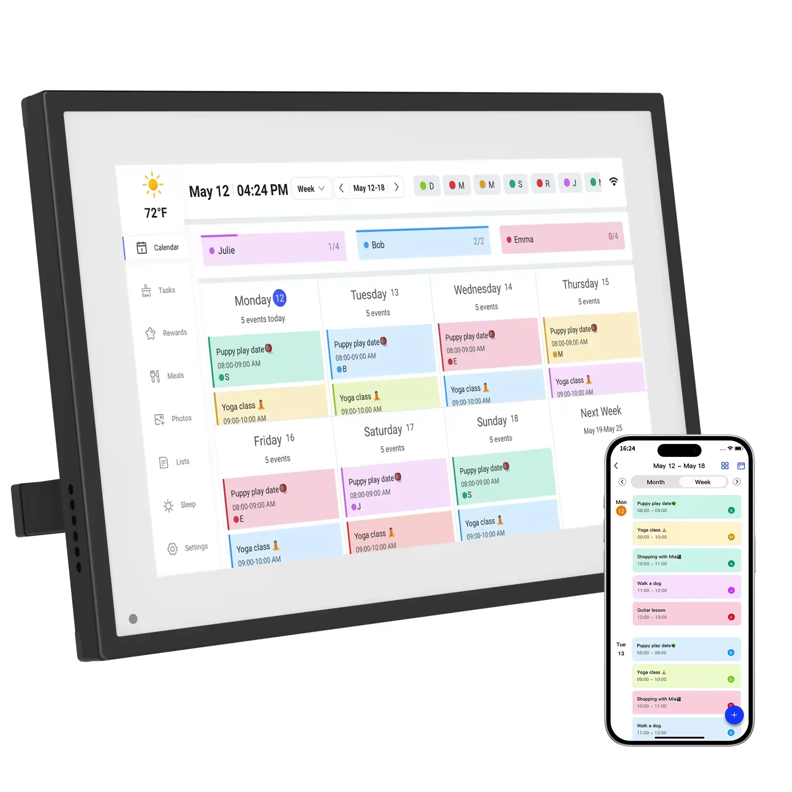 

10.1 Inch Smart Schedule Digital Calendar With Touch Screen Video Playback Clock WiFi-Supports AVI MP3 Audio & Video Format