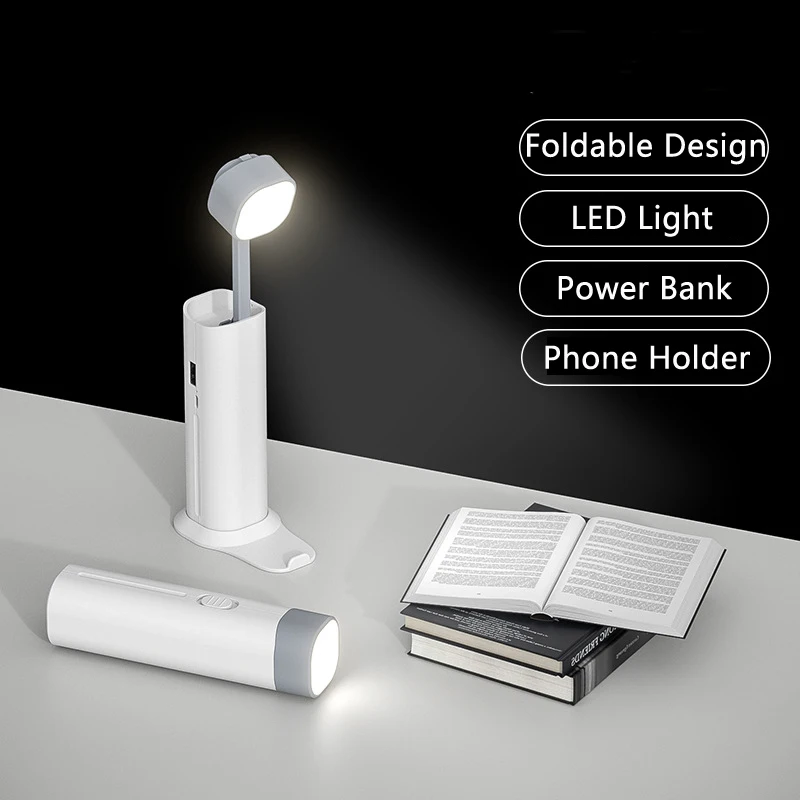 5000mAh Power Bank with Desktop Lamp External Battery Portable Charger Powerbank For iPhone Xiaomi Poverbank Mobile Phone Holder